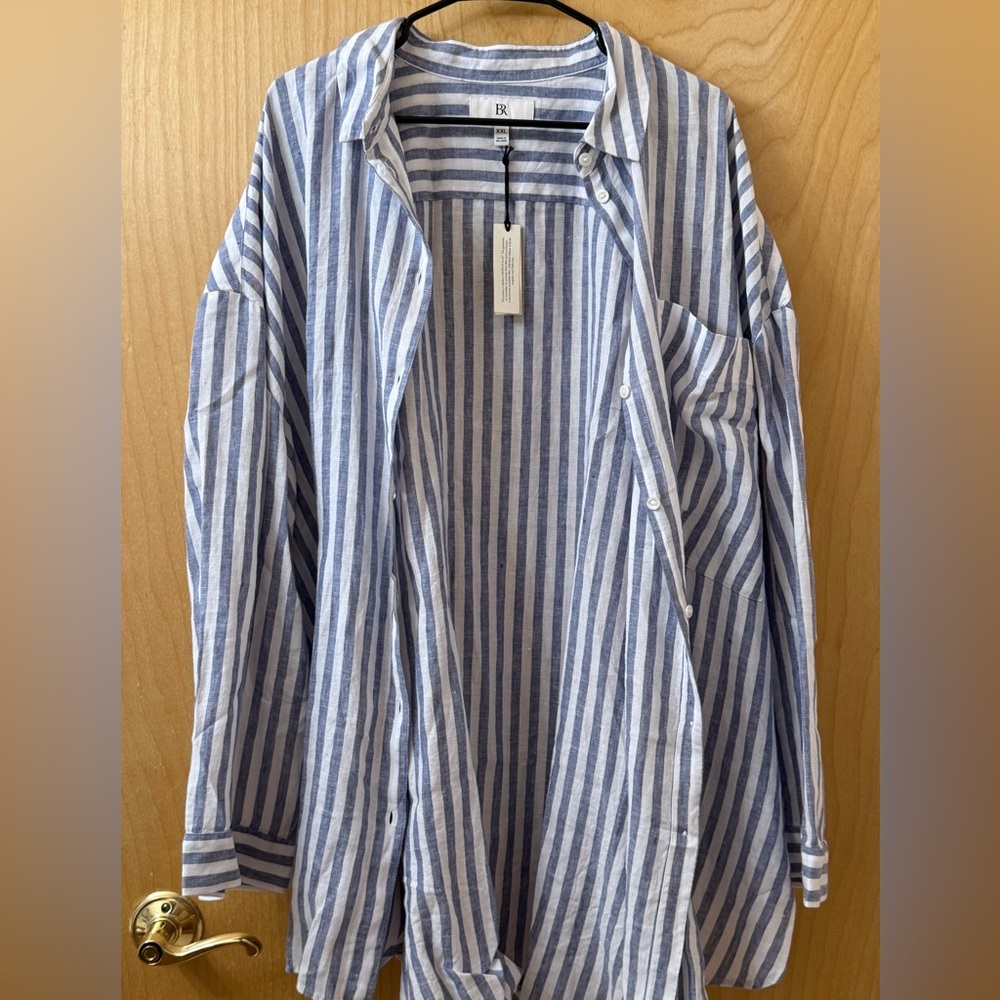 NWT Oversized Banana Republic Striped Button Down Shirt
